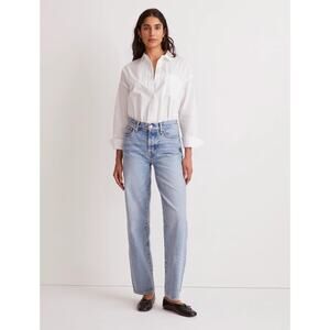 Madewell Petite Low Slung Straight Jeans Olvera Wash Blue Relaxed Denim US 26P